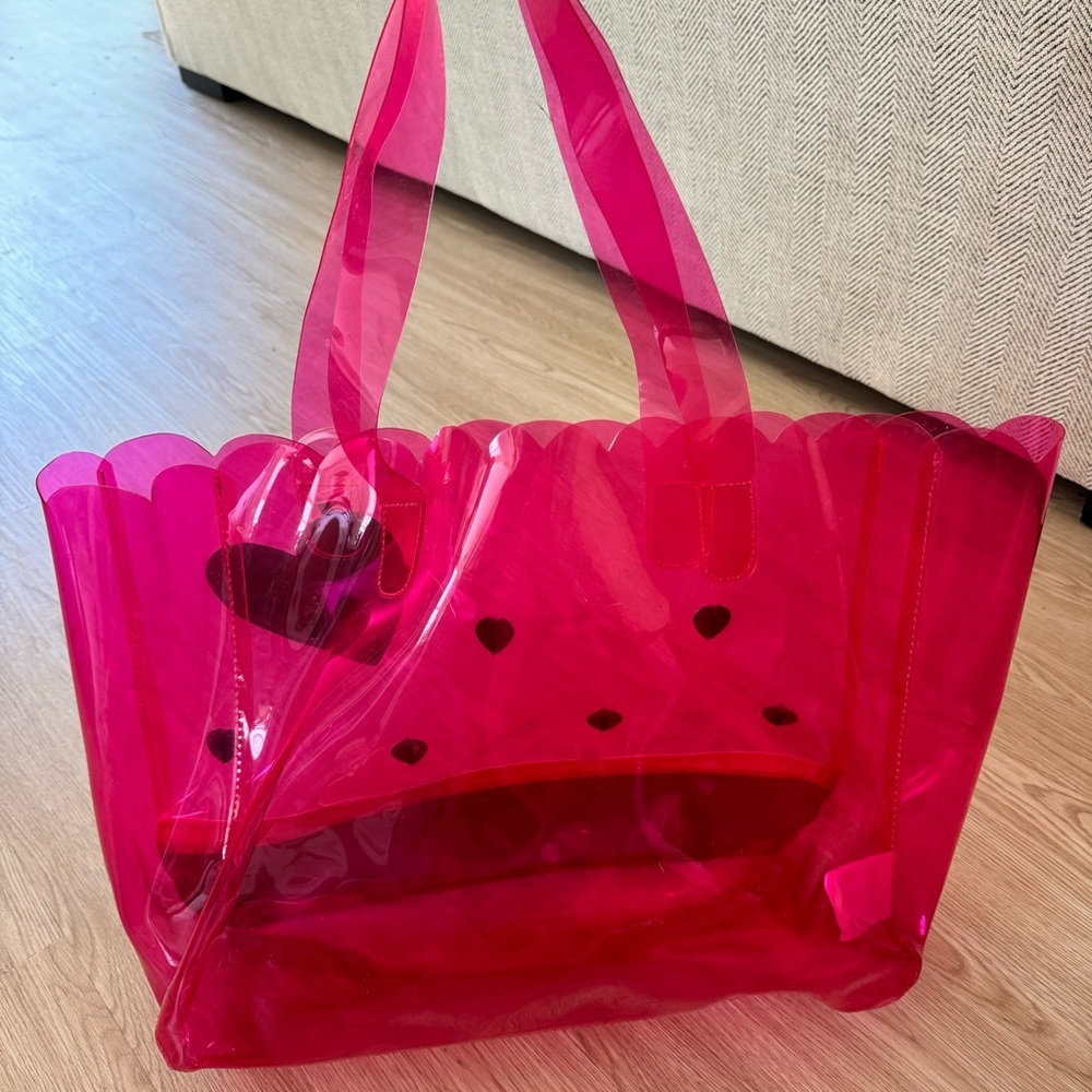 Betsey Johnson PVS jelly plastic watermelon beach tote bag - Picture 4 of 4